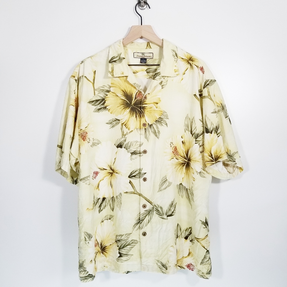 Tommy Bahama Silk Hibiscus Tropical Button Up